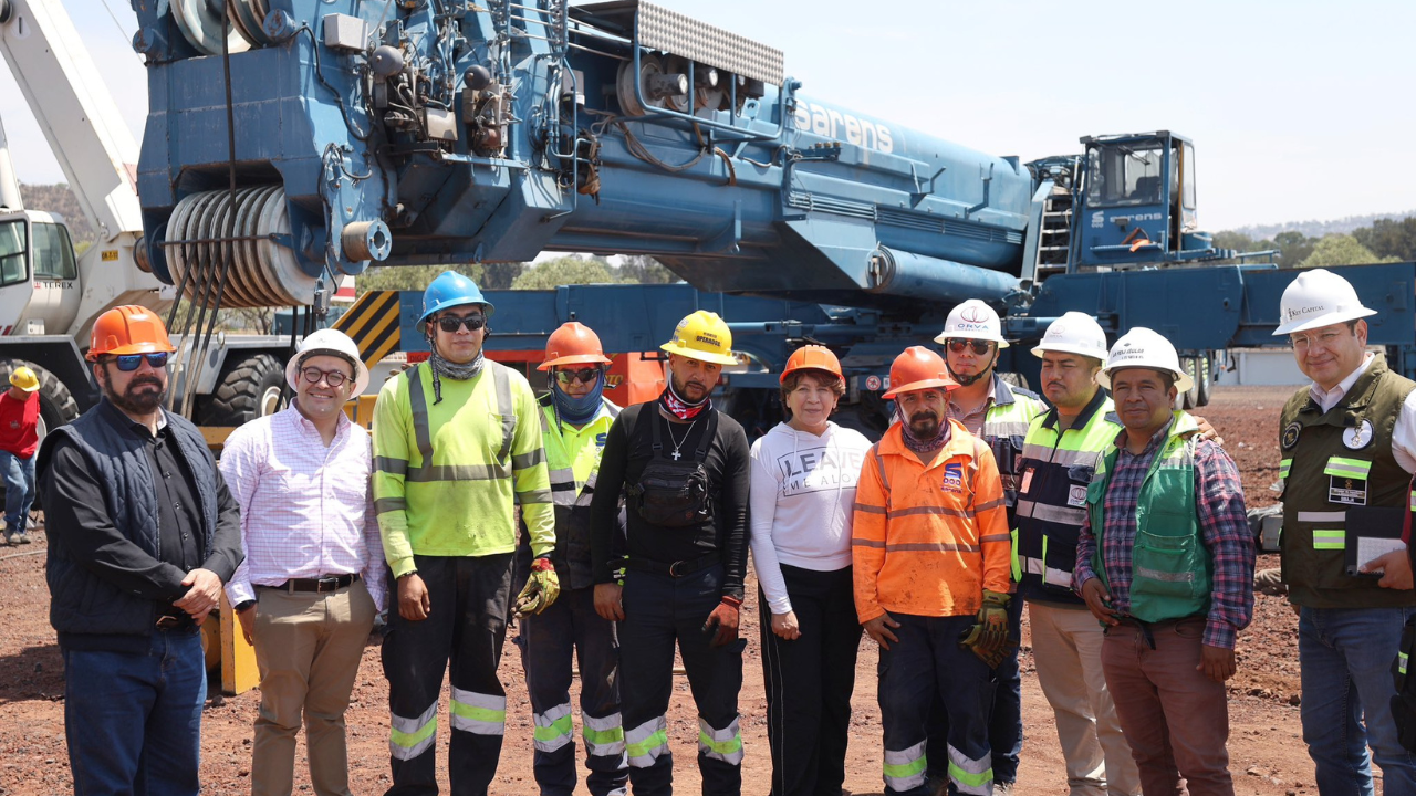 Delfina Gómez supervisa obras del nuevo Trolebús Chalco-Santa Martha