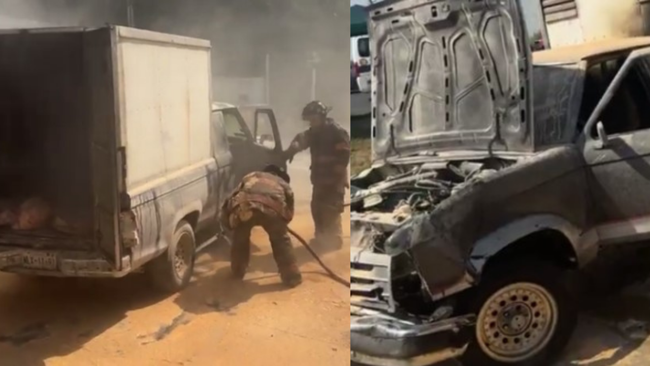 (Video) Se incendia camioneta en gasolinera de Ecatepec