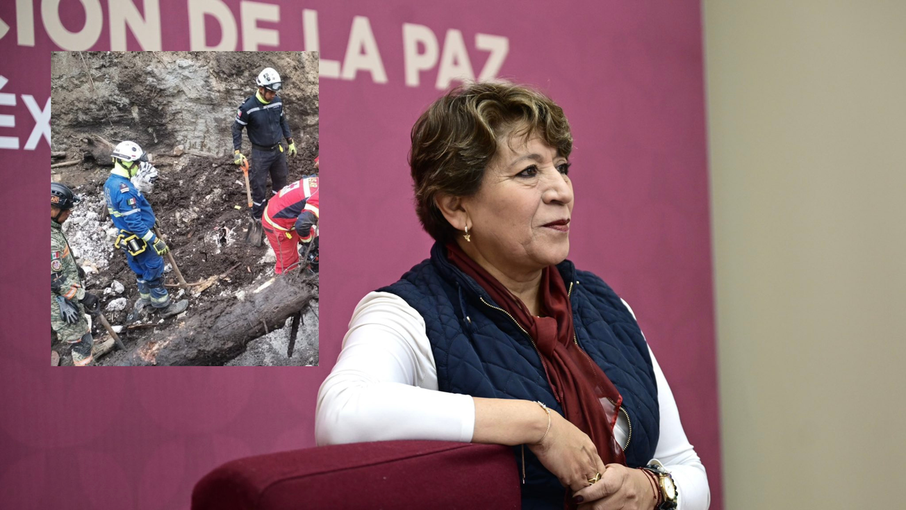 Tras derrumbe en Jilotzingo, Delfina Gómez evalúa construir casas