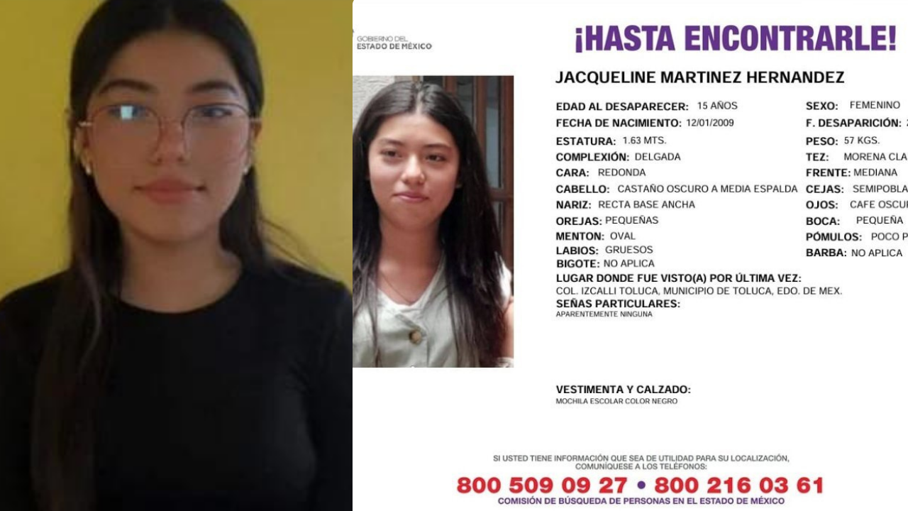 Joven de 15 años desaparece en Toluca; sospechan de su profesora