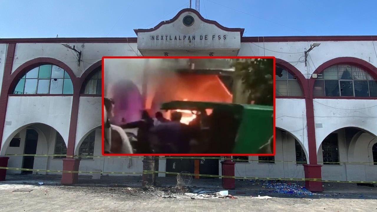 Queman la presidencia municipal de Nextlalpan, Edomex.