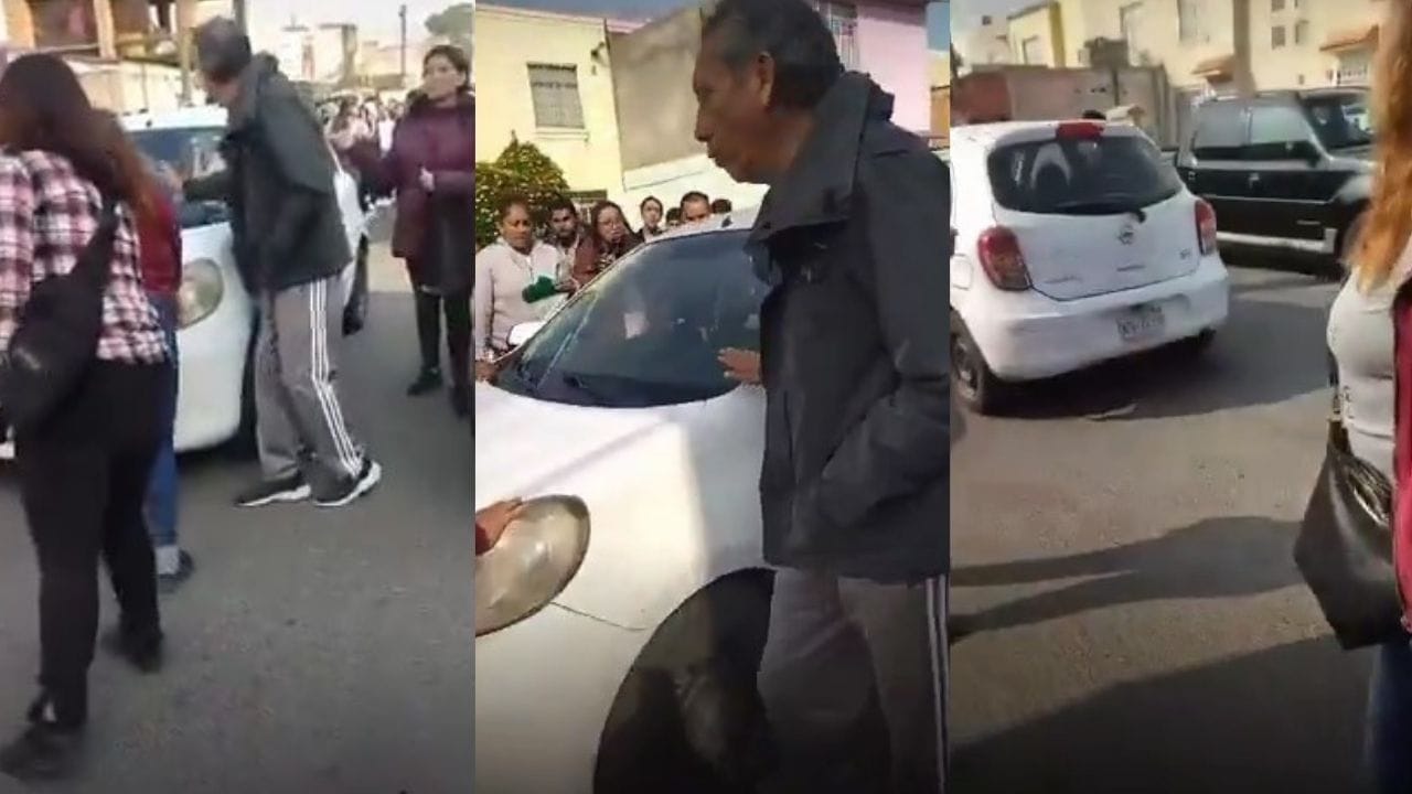 Mujer "avienta" a estudiantes durante desfile en Chalco.