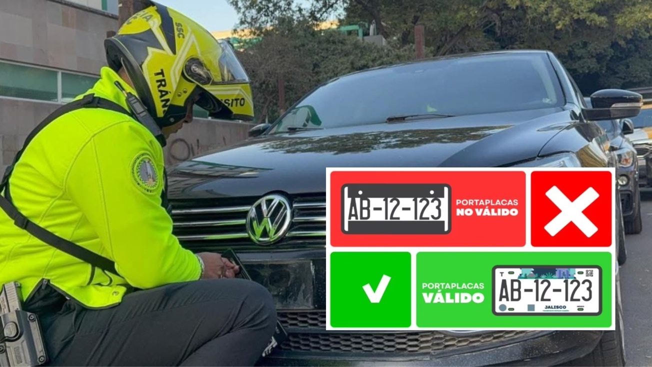 ¿Te pueden multar en Edomex por circular con portaplacas?