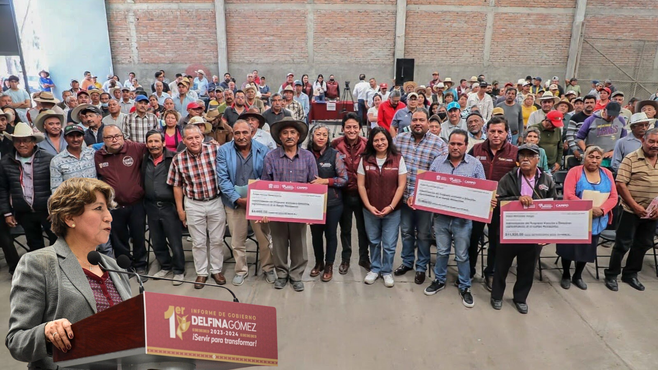 Apoya Delfina Gómez a productores agrícolas afectados por sequías