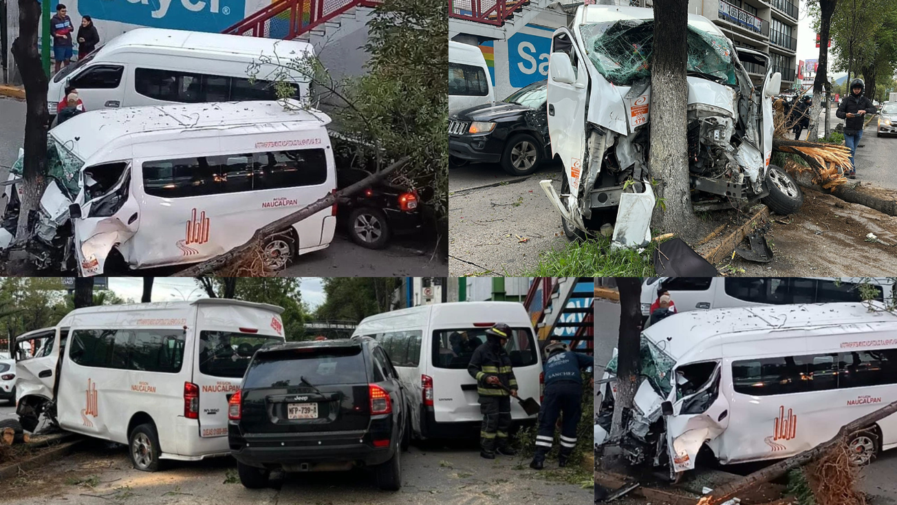 En Tlalnepantla: así fue el brutal choque entre combis dejó varios heridos