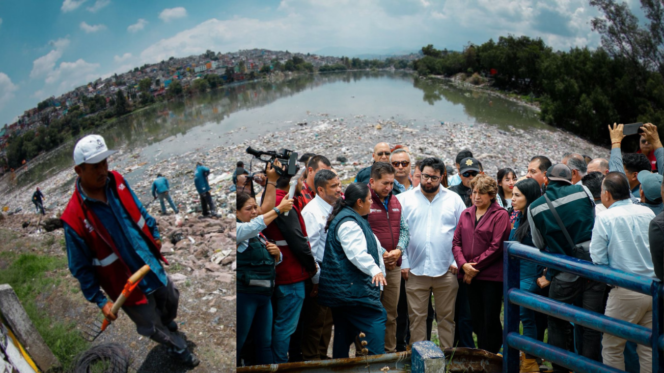 Recorre Delfina Gómez presa Los Cuartos, en Naucalpan, así refuerza prevención por lluvias