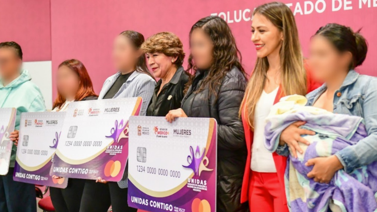 Delfina Gómez entrega tarjetas UNIDAS Contigo y así funcionan