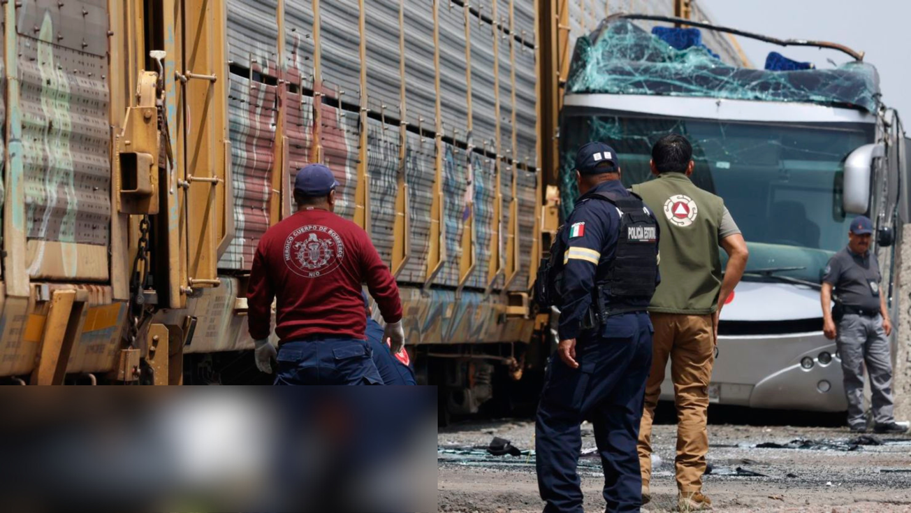 Detienen a chofer de autobús que chocó contra tren en Edomex