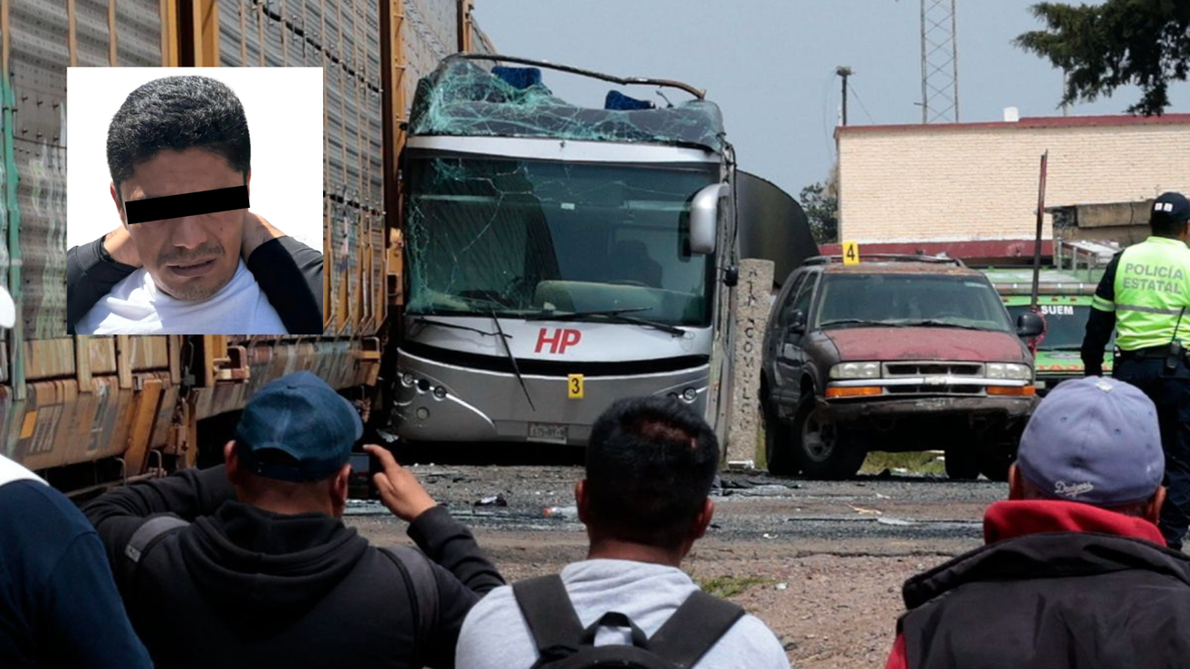 Vinculan a proceso a conductor de autobús impactado por tren en Edomex