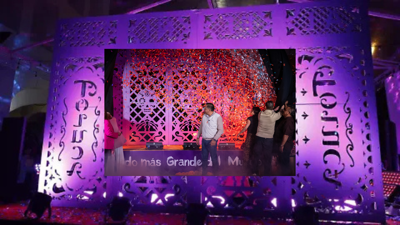 Así luce el papel picado más grande del mundo, se creó en Toluca