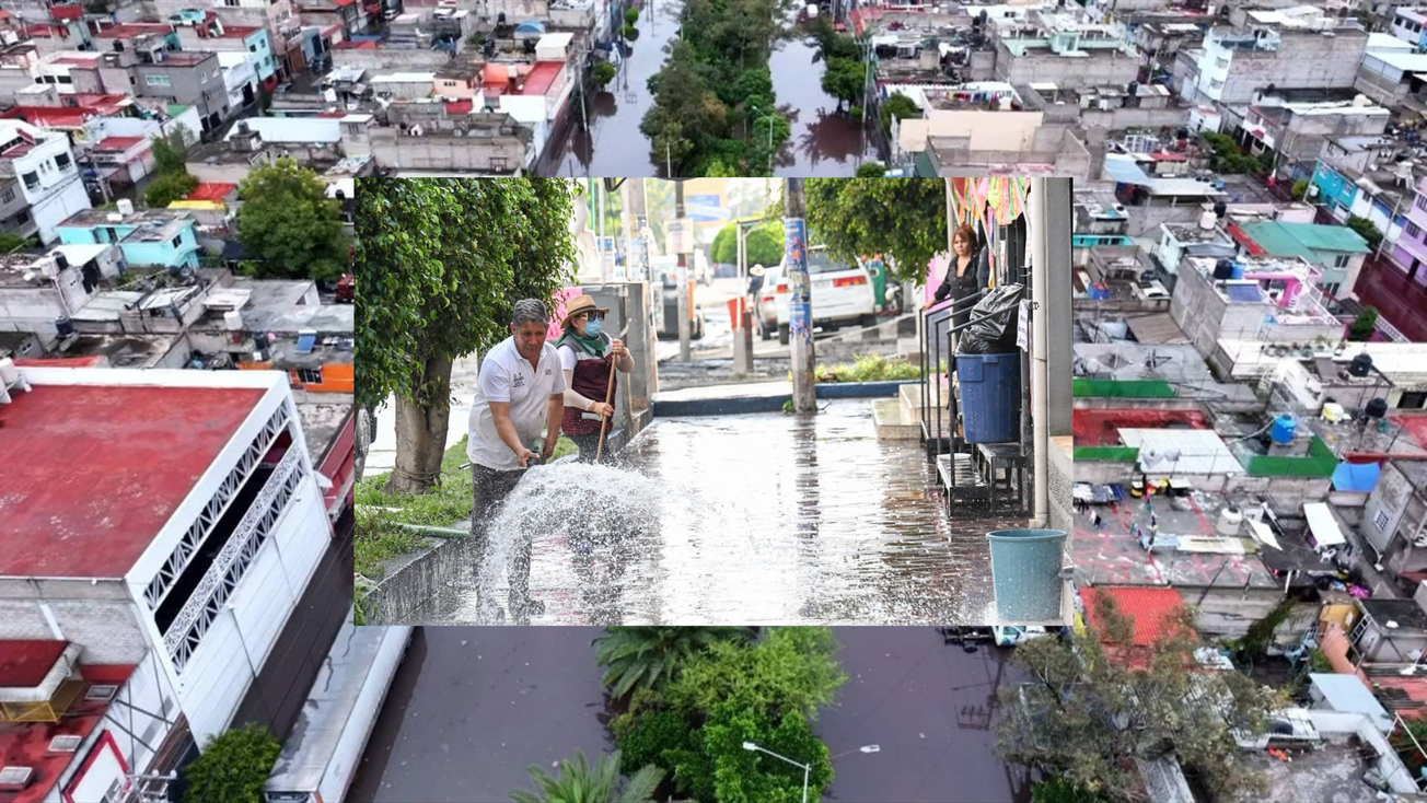 Avanza recuperación en Neza: 87% ya sin encharcamientos