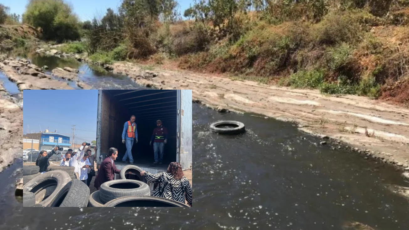 Profepa recupera más de 2 mil llantas usadas en río Lerma en Edomex
