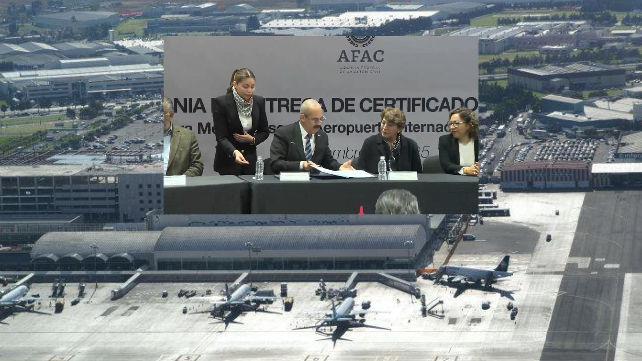 Asiste Delfina Gómez a entrega de Certificación de Aeródromo en Toluca