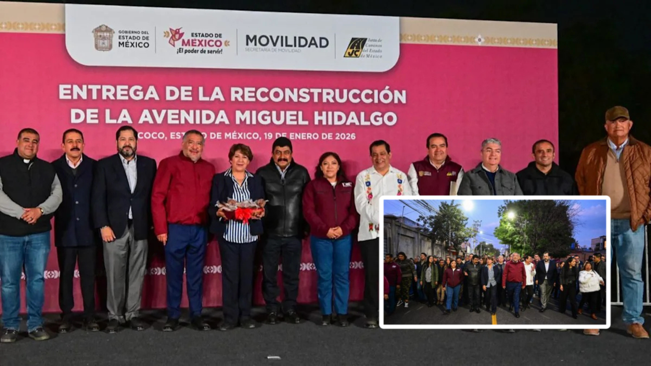 Entrega Delfina Gómez millonaria reconstrucción de avenida Miguel Hidalgo en Texcoco